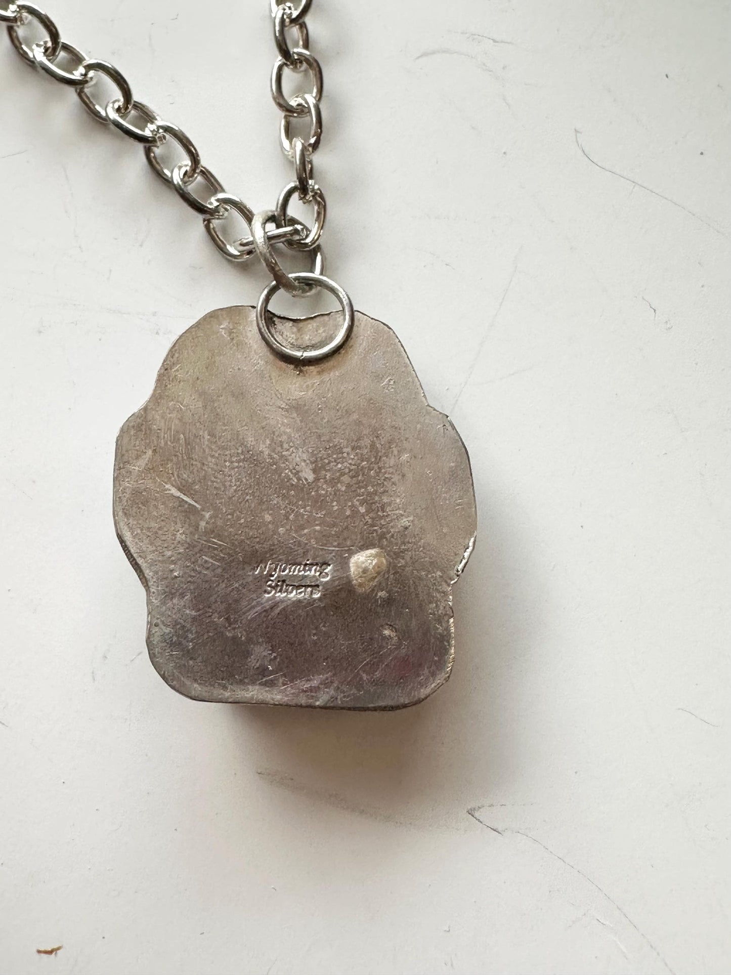 Turquoise paw print necklae