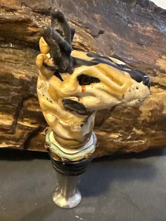 Glass pronghorn Wine bottle stopper