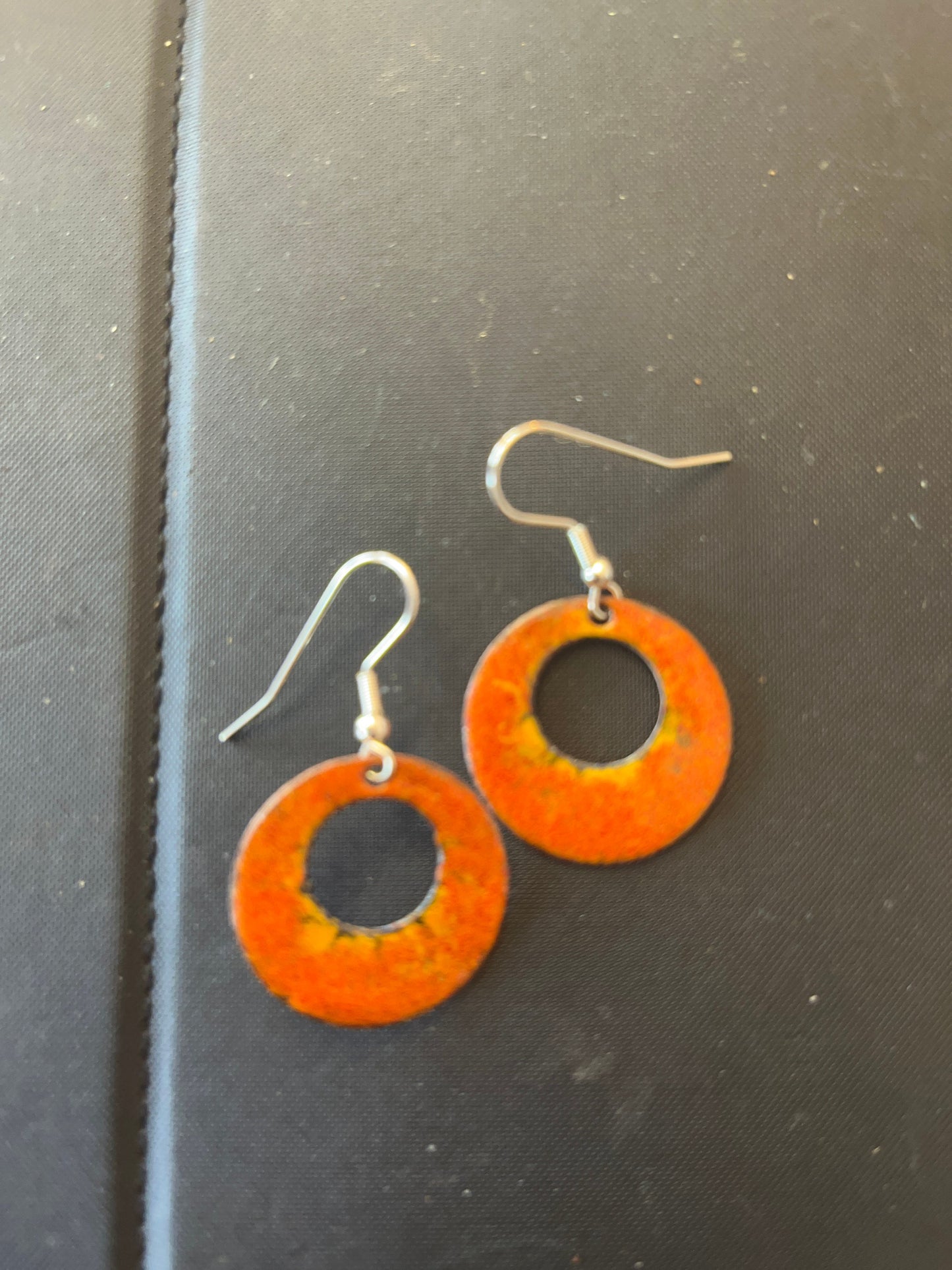 Rusty orange dangle earrings
