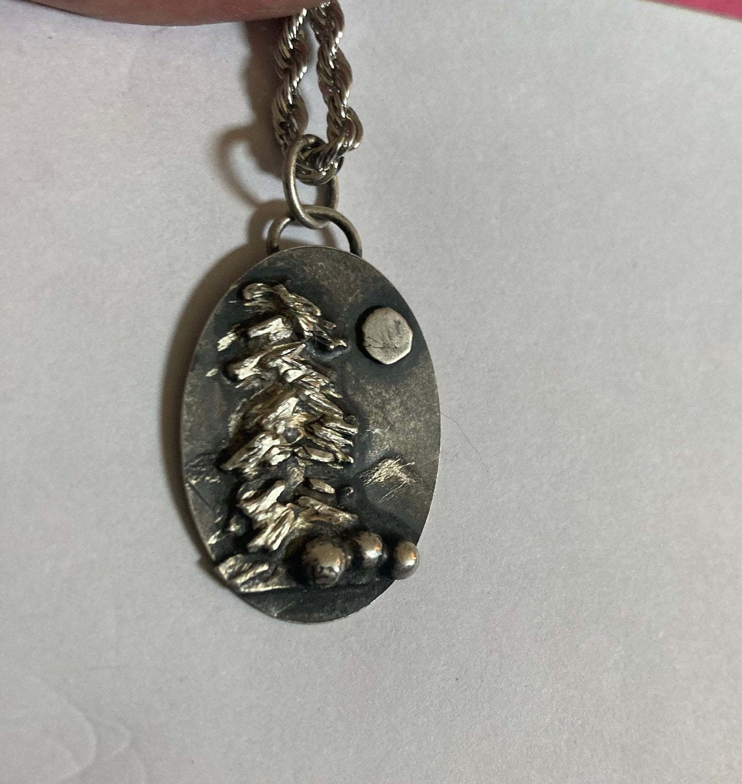 Under the moon, sterling silver necklace C