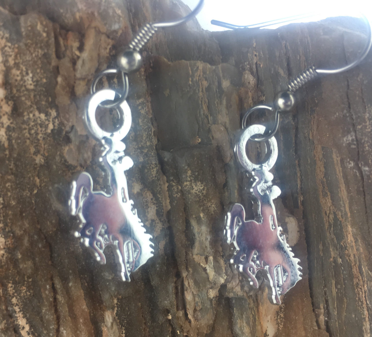 Licensed Wyoming Steamboat Earrings#UWYO#Wyo#UW#brown and Gold