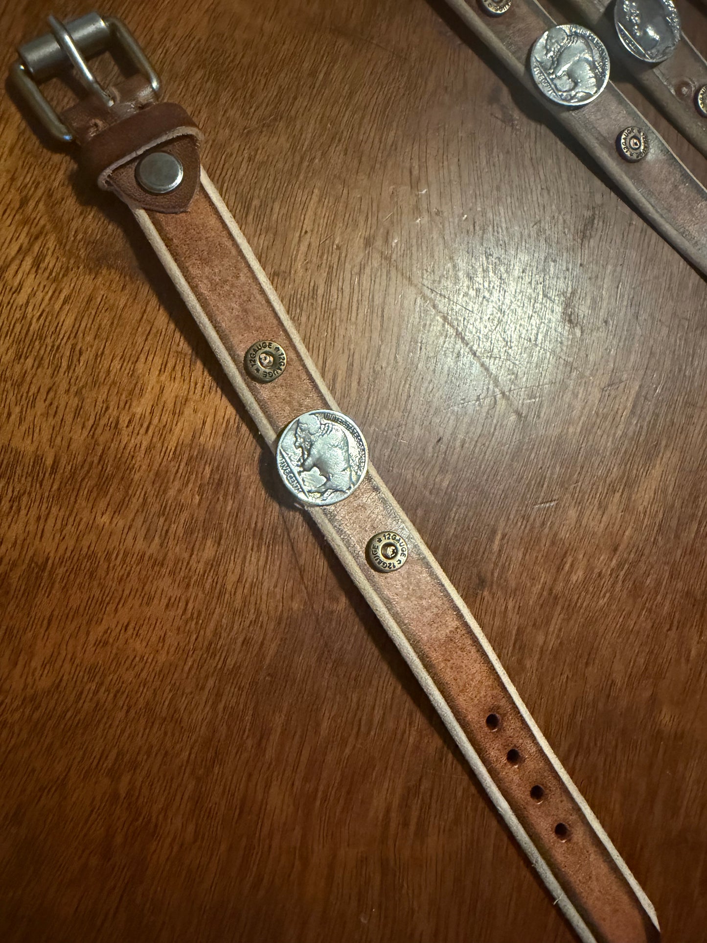 Buffalo nickel adjustable Leather Bracelet