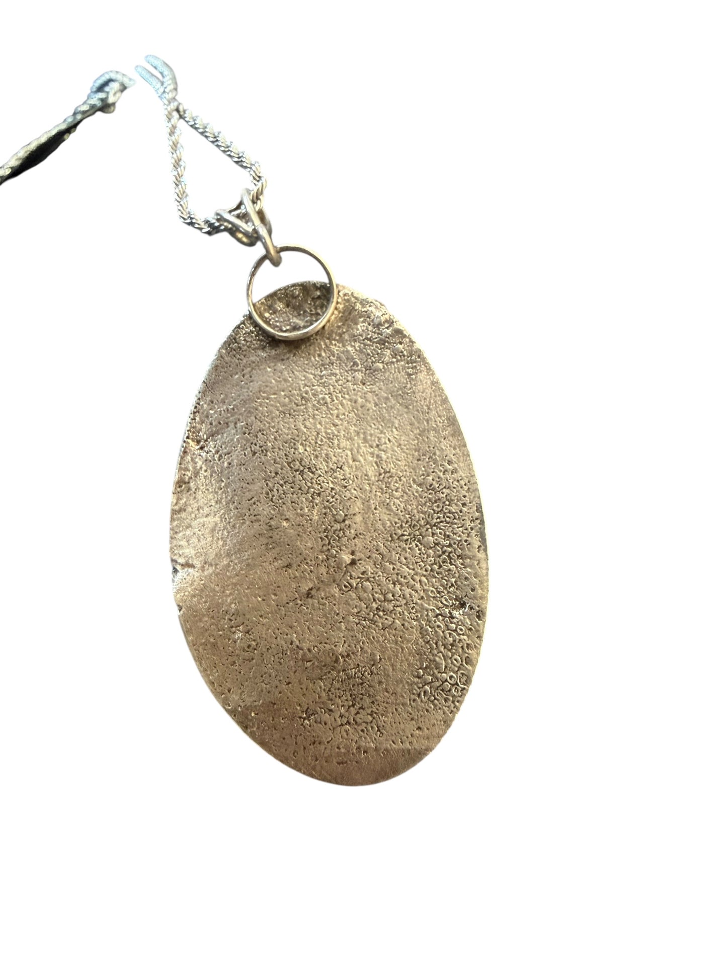 Ceramic Cowboy Pendant – reclaimed Kennedy Half Dollar Setting