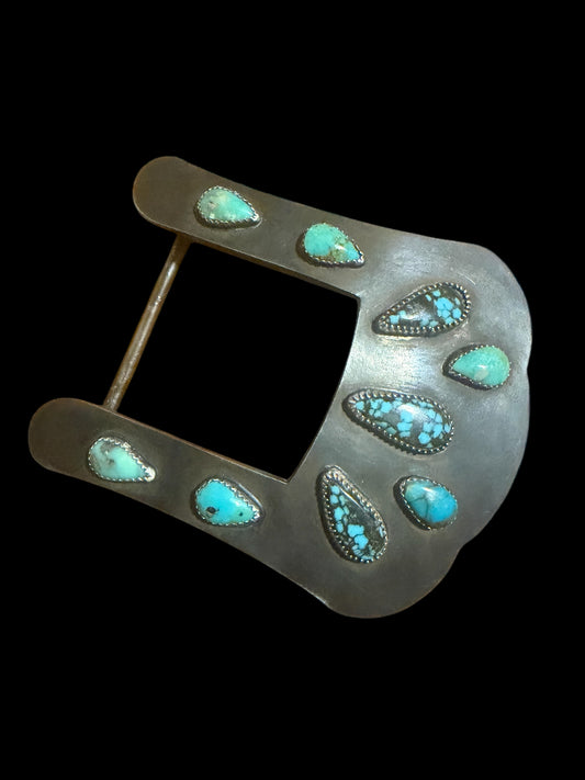 Mixed blue turquoise Belt buckle