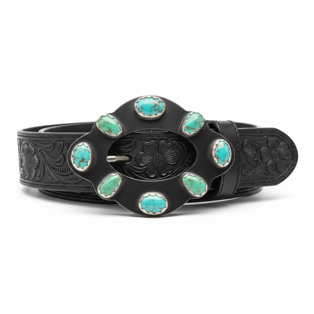 Green turquoise Belt Buckle