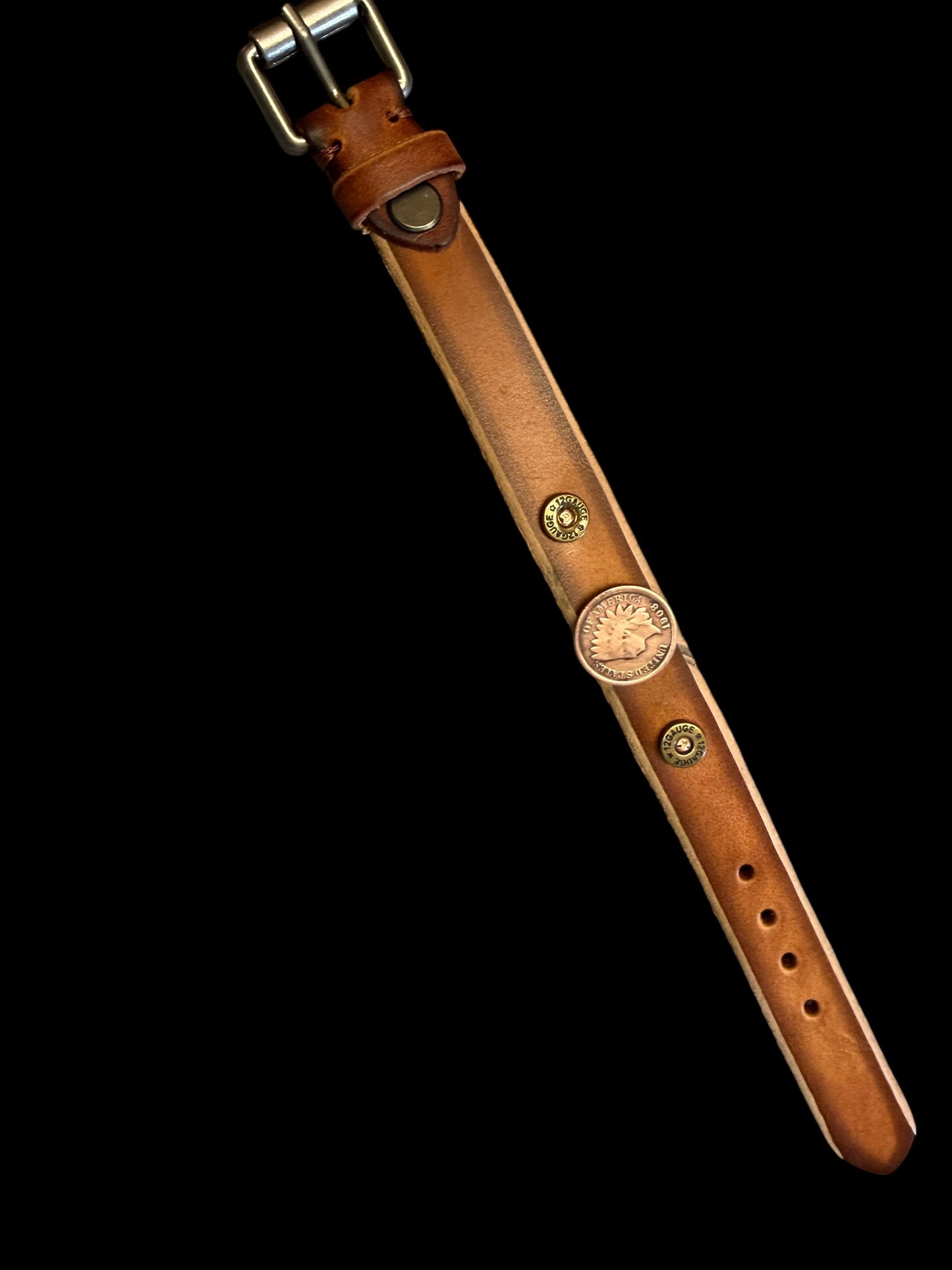 Handcrafted Indian Head Penny Leather Bracelet (1907)