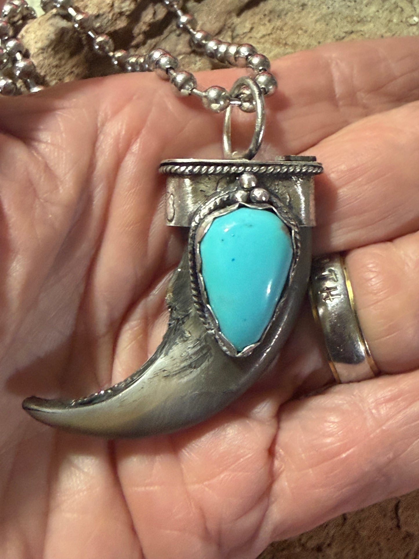 Bear Claw with Sonoran Turquoise Pendant