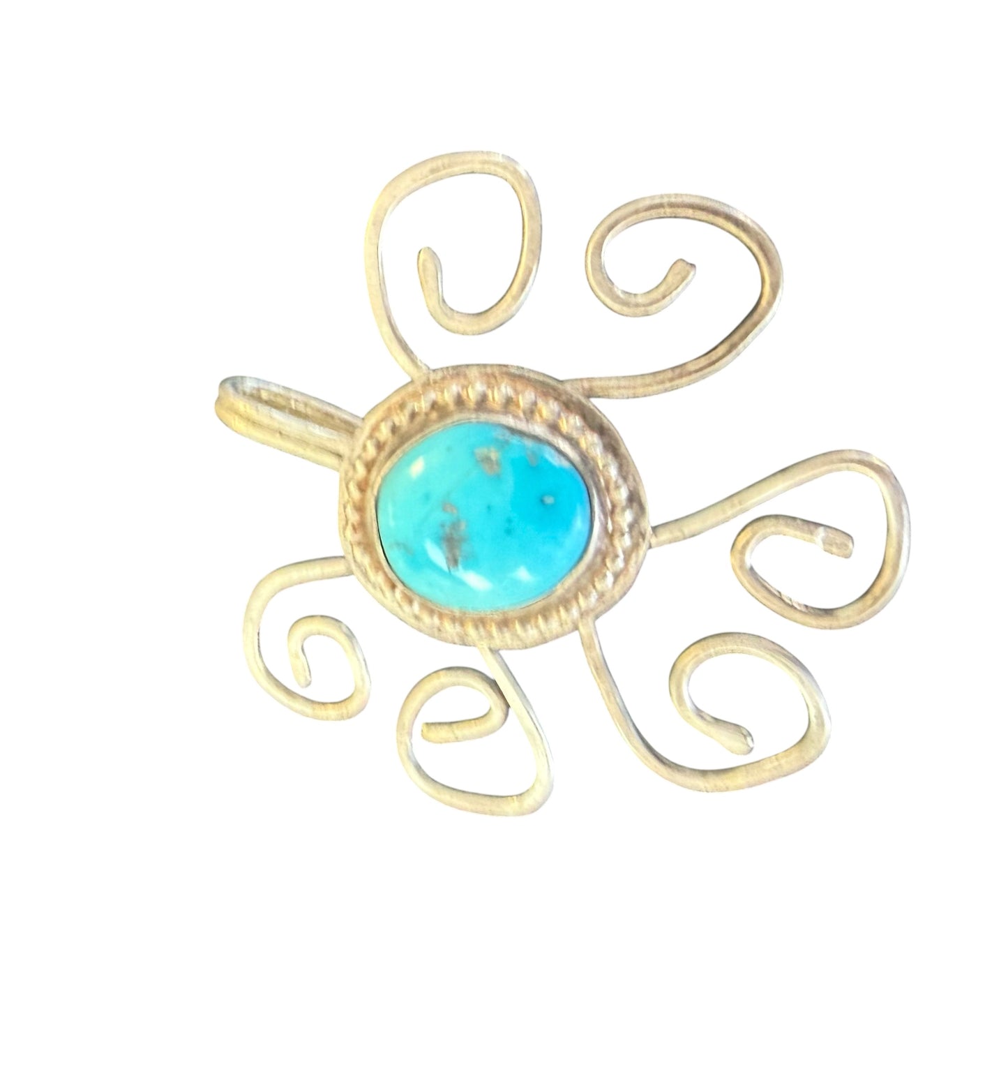 Sterling Silver & Kingman Turquoise Hat Brim Clip