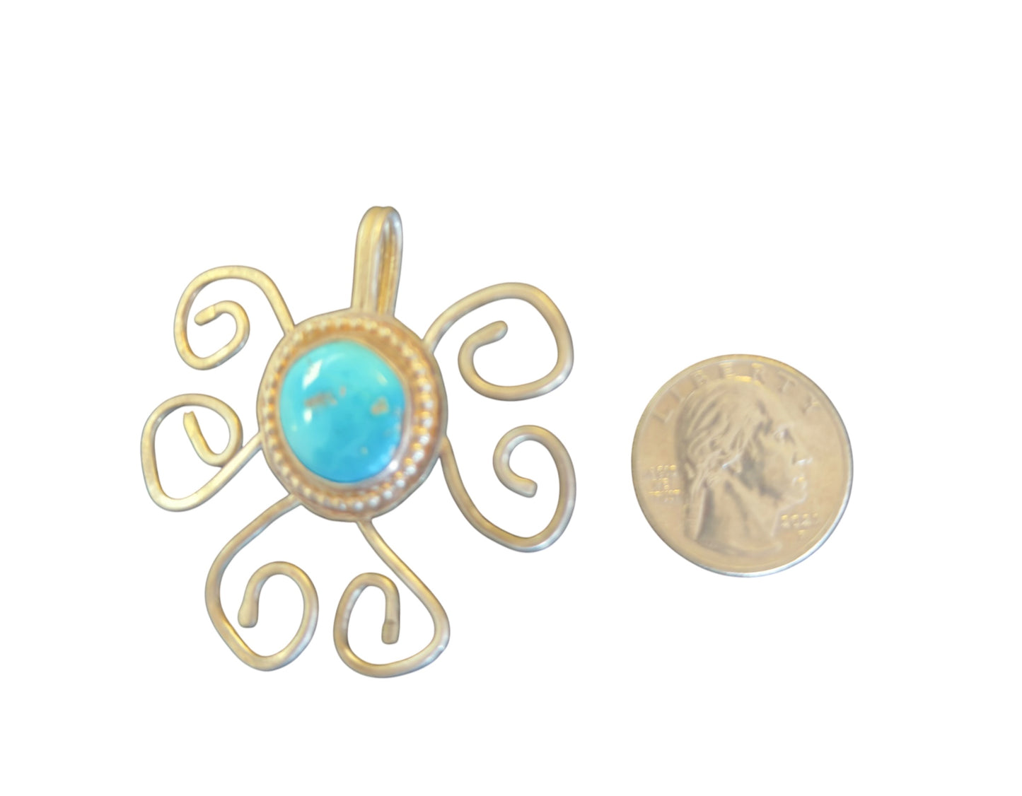 Sterling Silver & Kingman Turquoise Hat Brim Clip