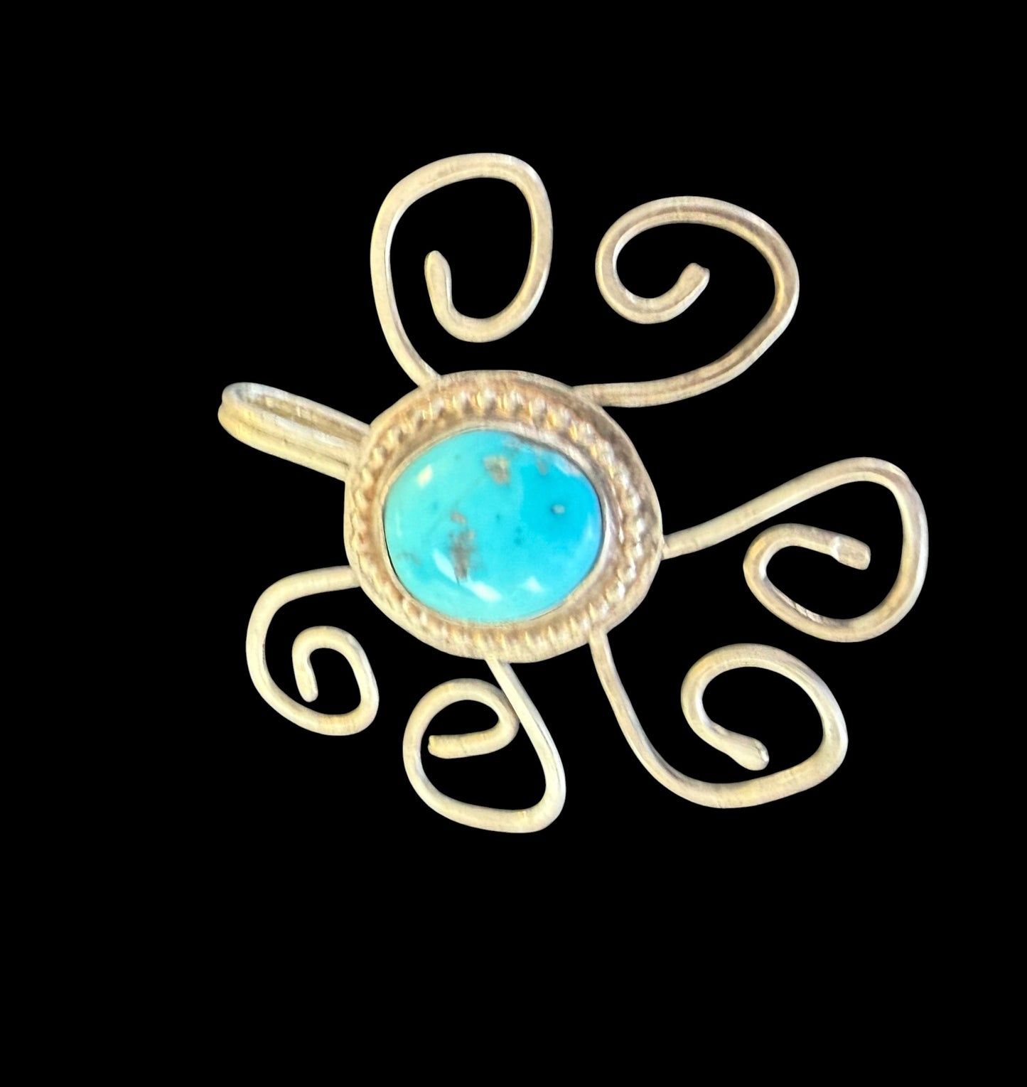 Sterling Silver & Kingman Turquoise Hat Brim Clip