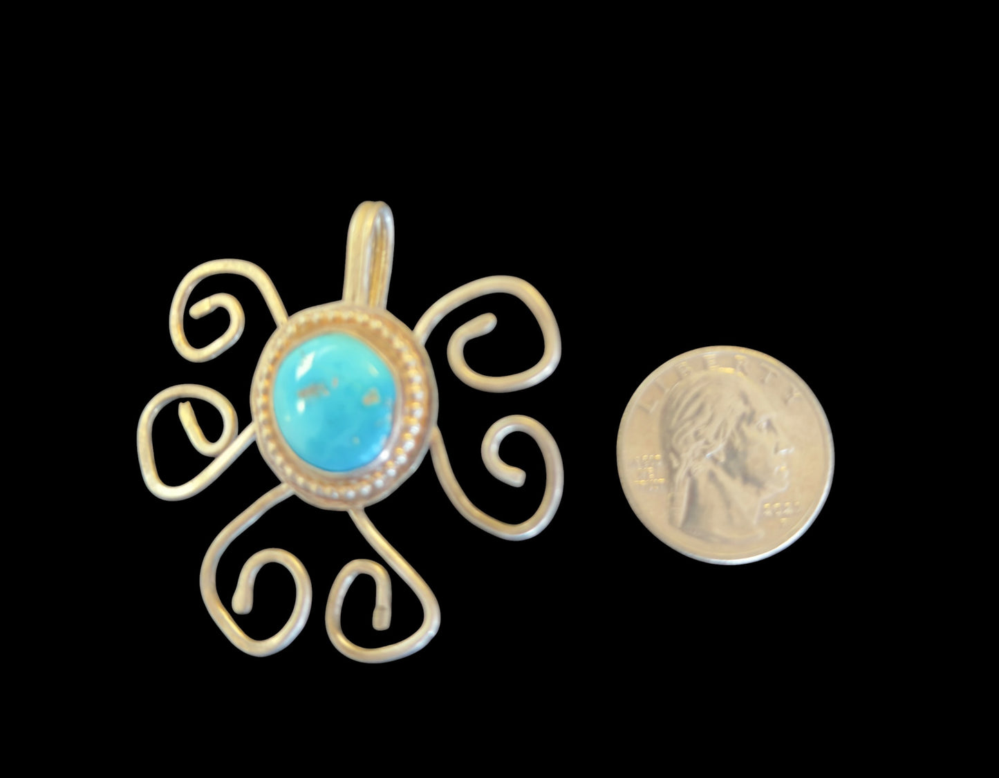 Sterling Silver & Kingman Turquoise Hat Brim Clip