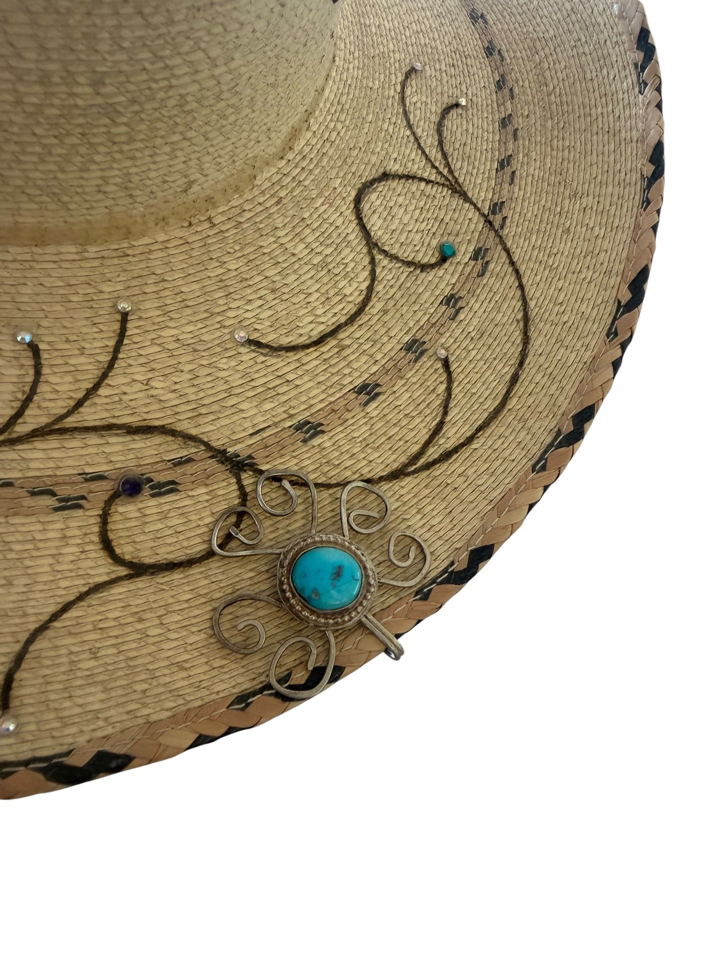 Sterling Silver & Kingman Turquoise Hat Brim Clip