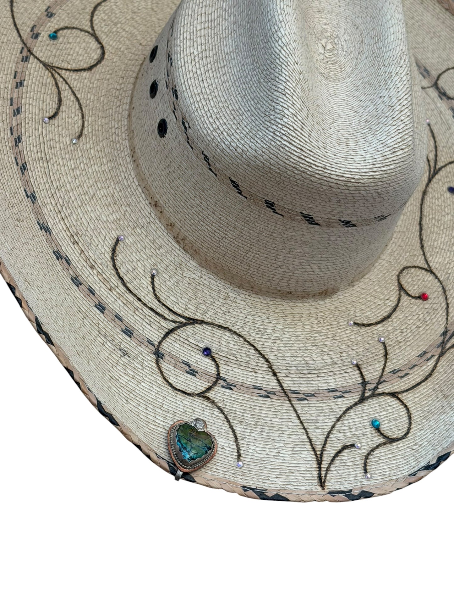 Sterling Silver & polychrome Turquoise heart Hat Brim Clip (Copy)