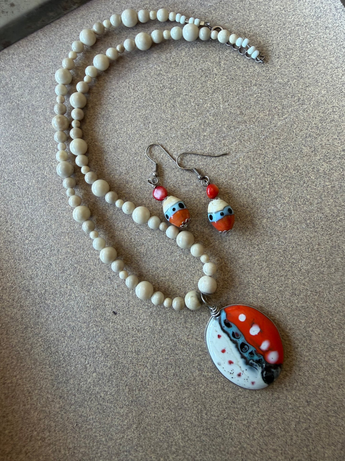 Lampwork necklace set, southwest theme