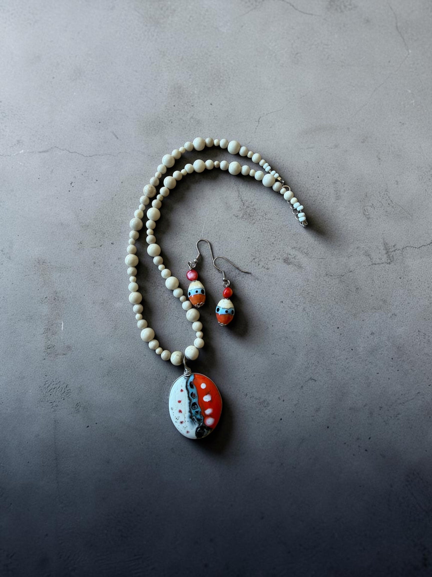 Lampwork necklace set, southwest theme