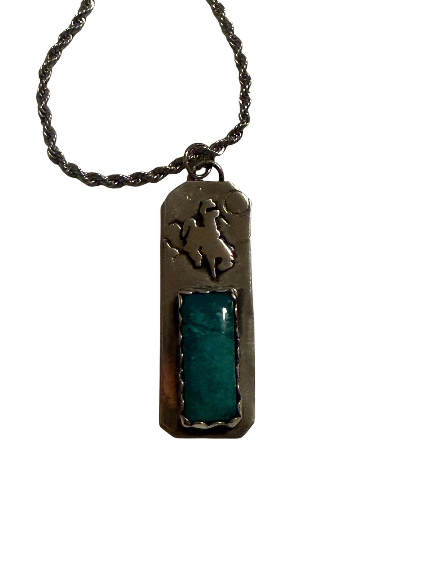 Bucking Horse with Blue Kingman Turquoise