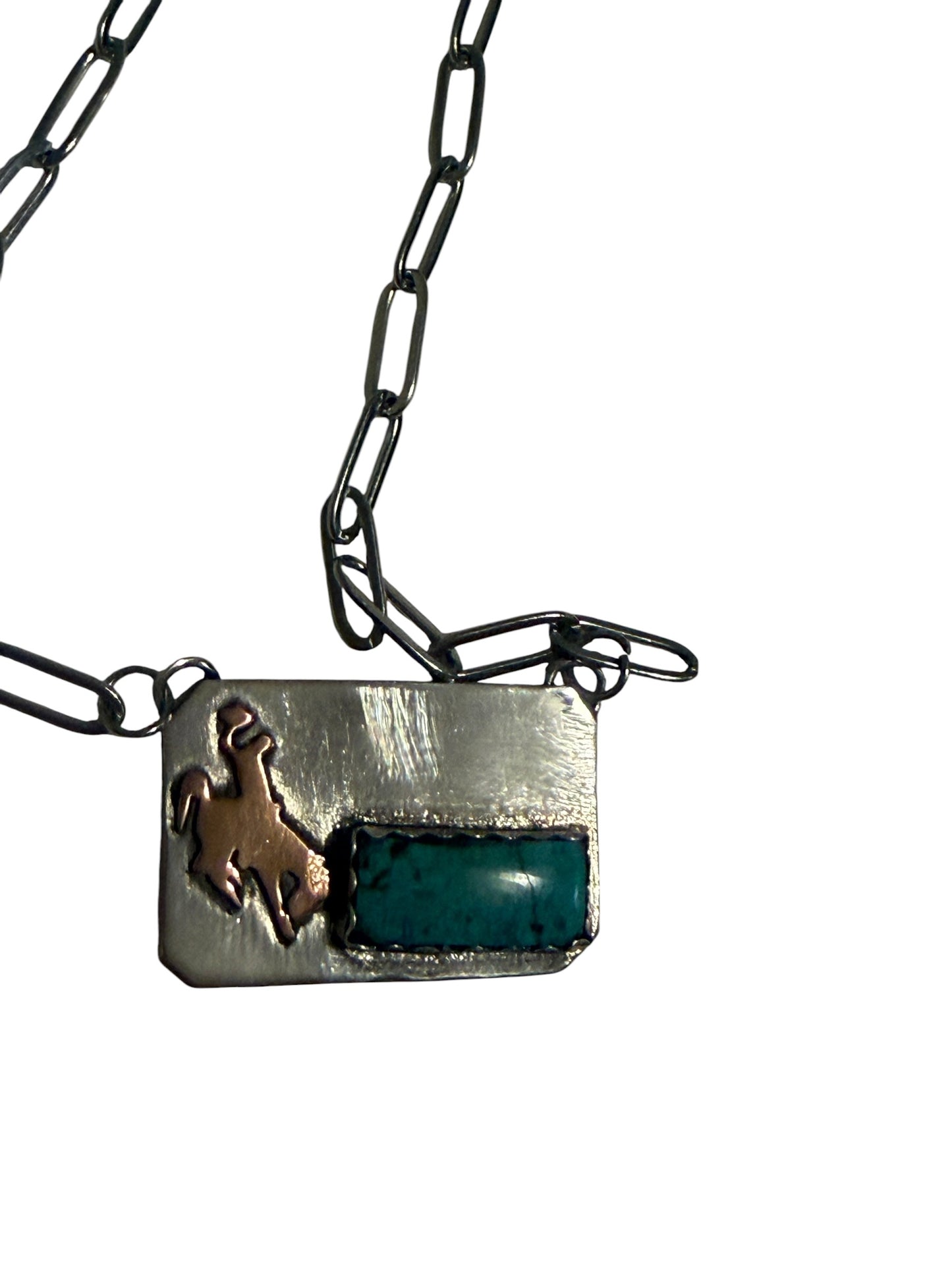 Bucking Horse with Blue Kingman Turquoise