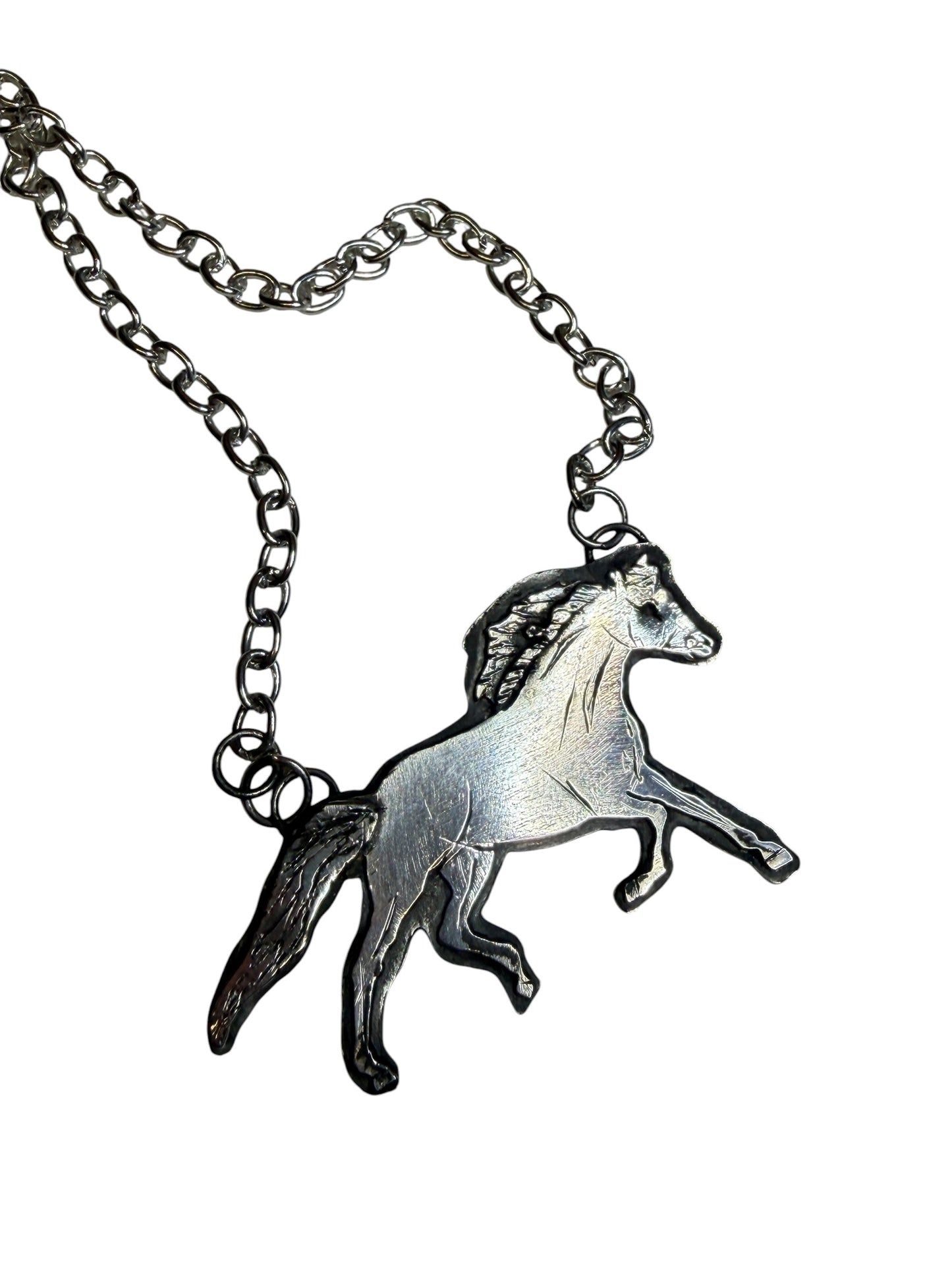 Horse necklace Running wild and free “B”
