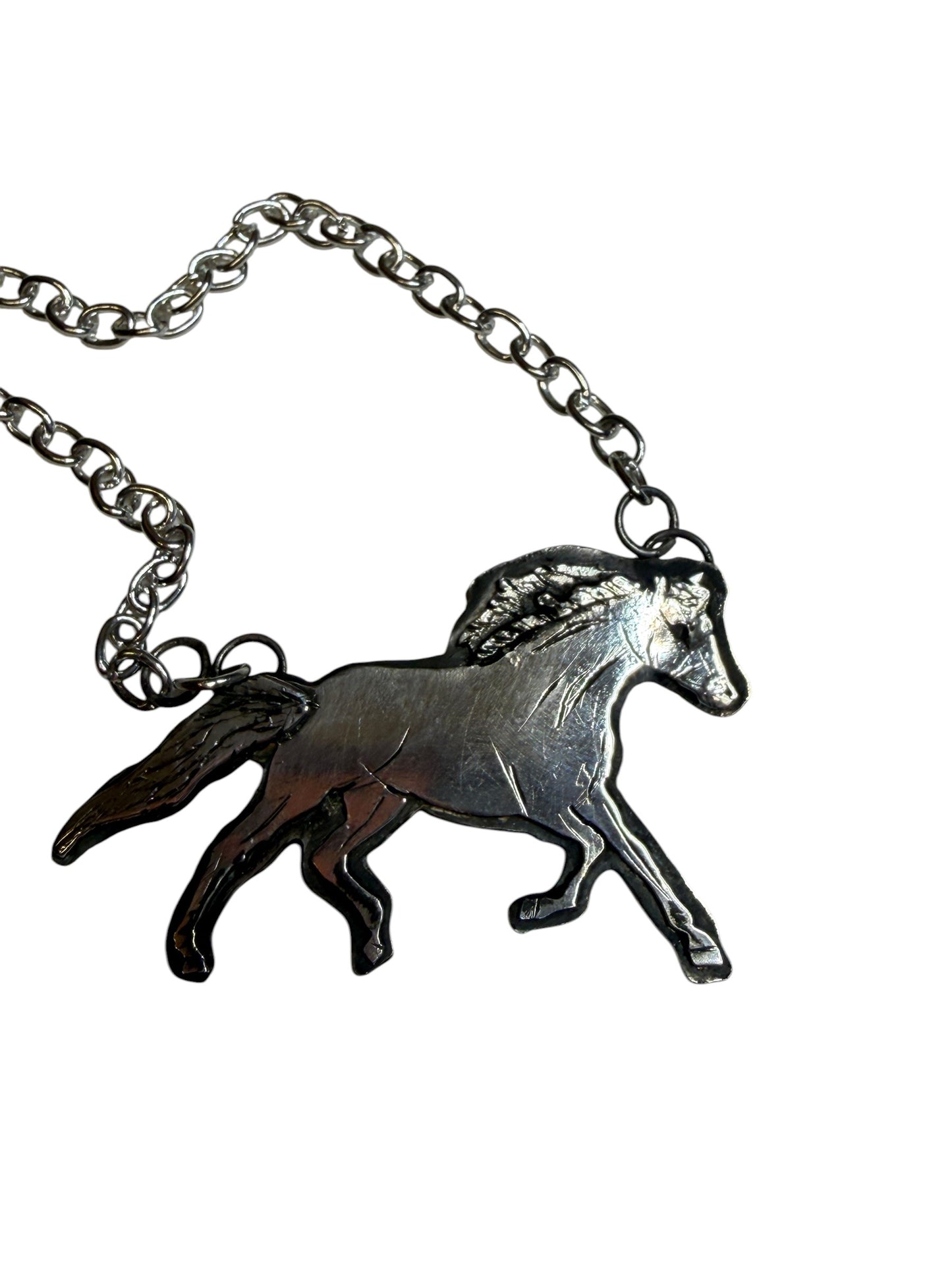 Horse necklace Running wild and free “B”
