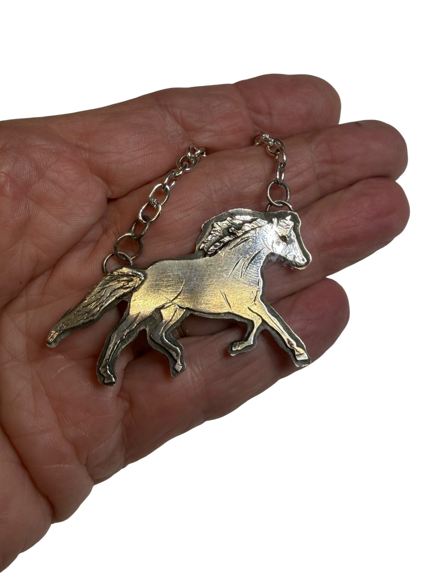 Horse necklace Running wild and free “B”