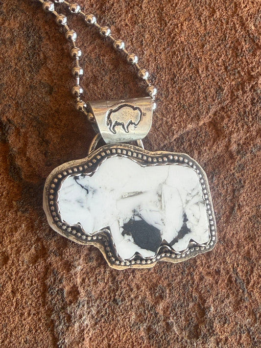 White Buffalo Statement Necklace | Handmade Sterling Silver
