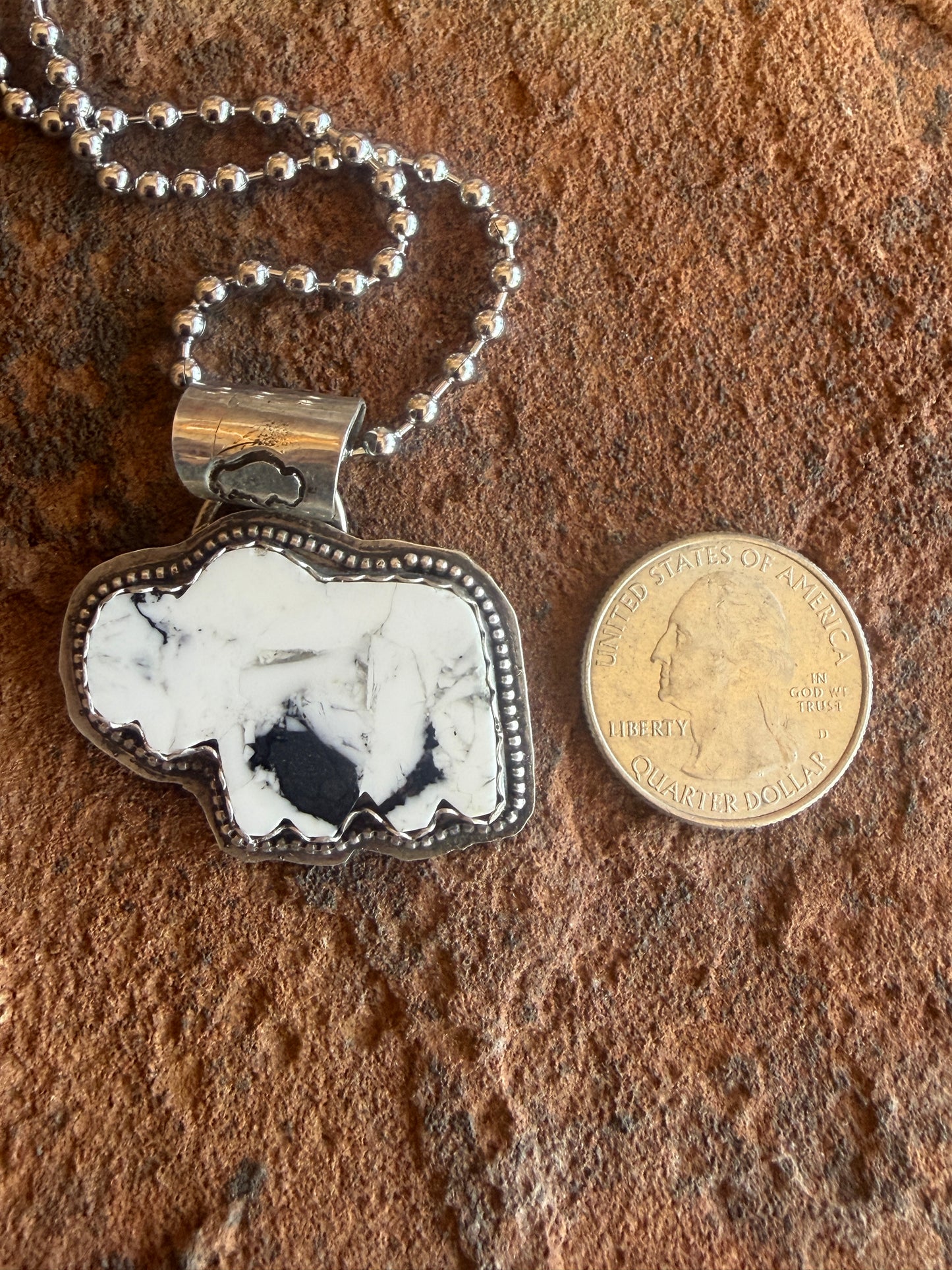 White Buffalo Statement Necklace | Handmade Sterling Silver