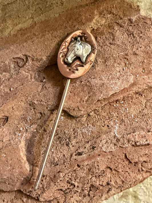 Cowboy Toothpick / Hat Pin — Sterling Silver & Copper

A little piece of the West, made to ride along.