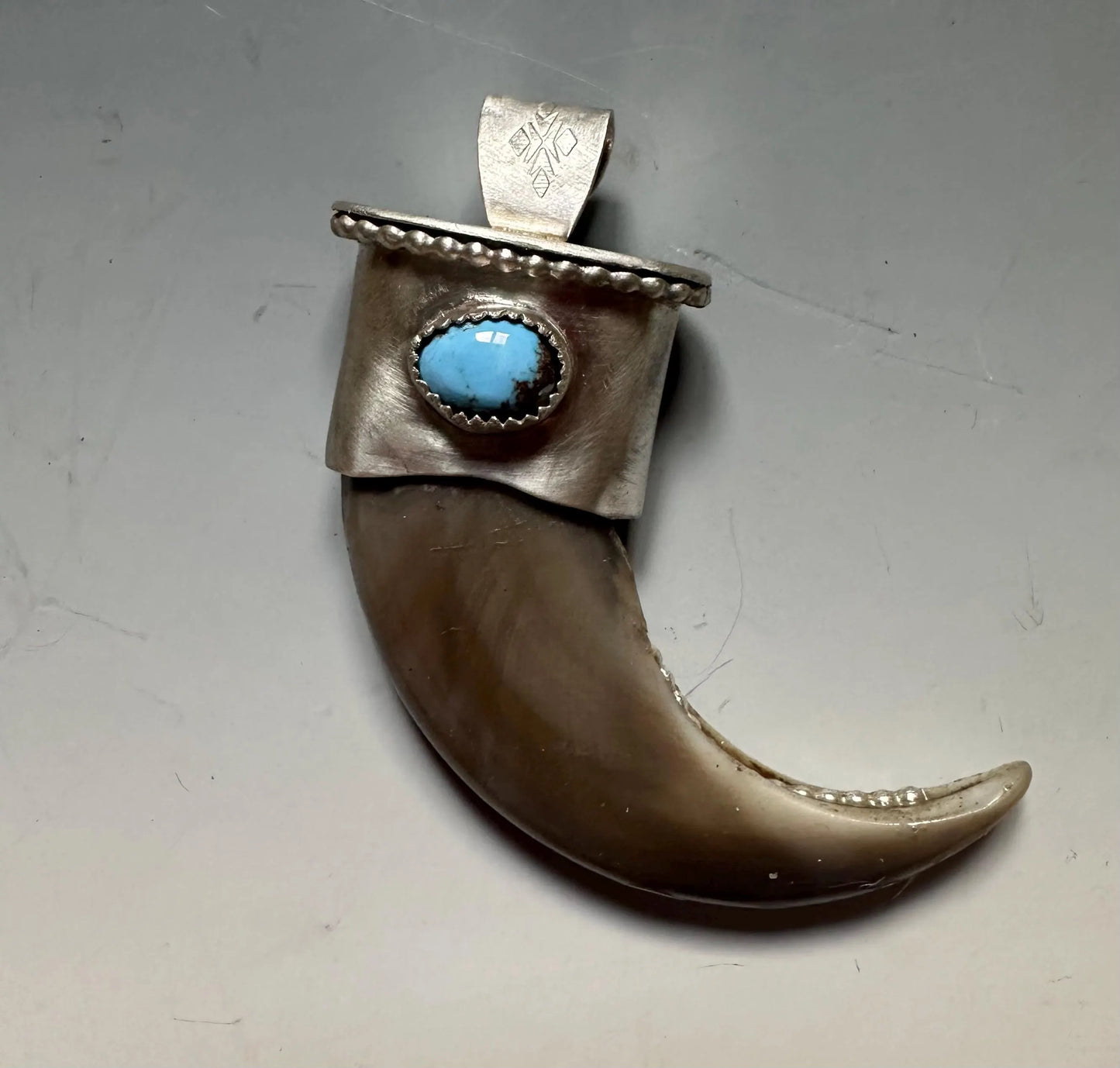 Bear Claw Pendant with golden hills Turquoise