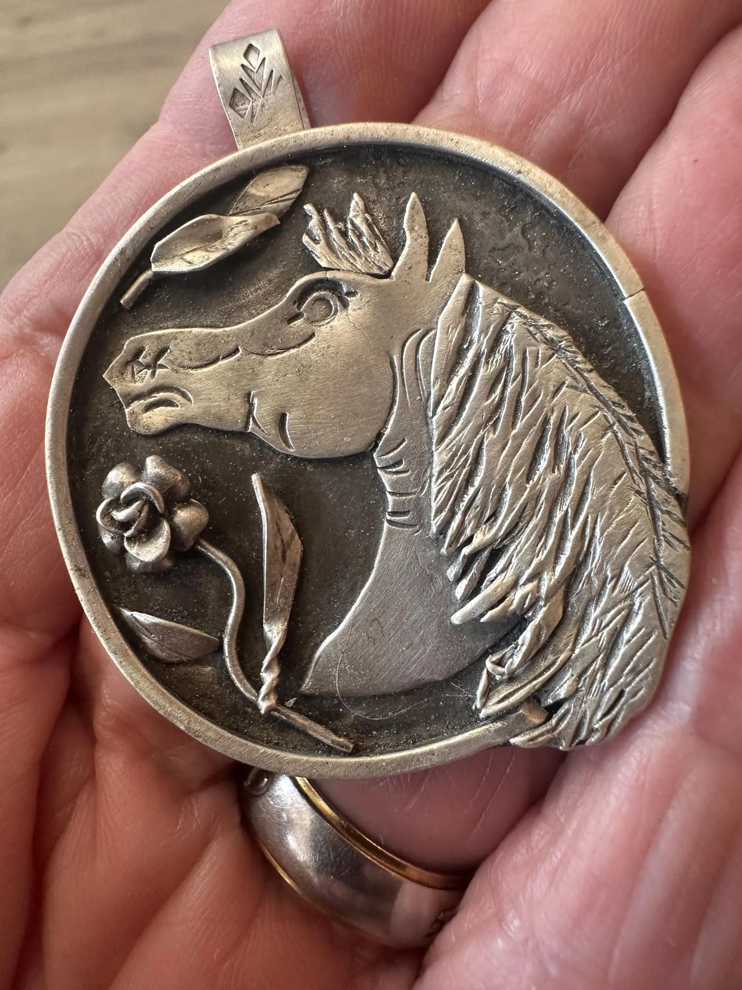 Hand-Forged Sterling Silver Horse Pendant, Western Equestrian Jewelry, Cowgirl Necklace, Handmade Wyoming Silversmith Gift