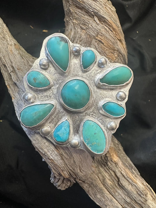 Statement jewelry,  Handmade Carico Lake Turquoise Pendant , Sterling Silver Southwestern Jewelry, Boho Statement Necklace, Turquoise Gift for Her