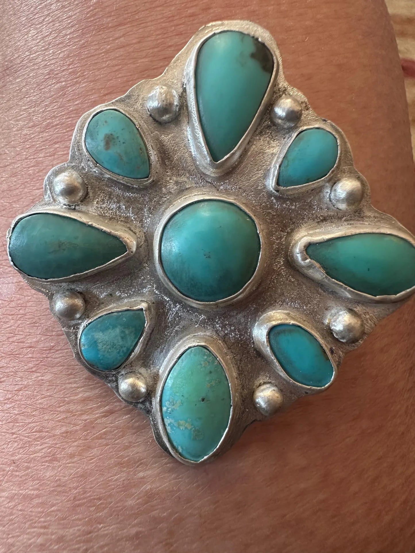 Statement jewelry,  Handmade Carico Lake Turquoise Pendant , Sterling Silver Southwestern Jewelry, Boho Statement Necklace, Turquoise Gift for Her