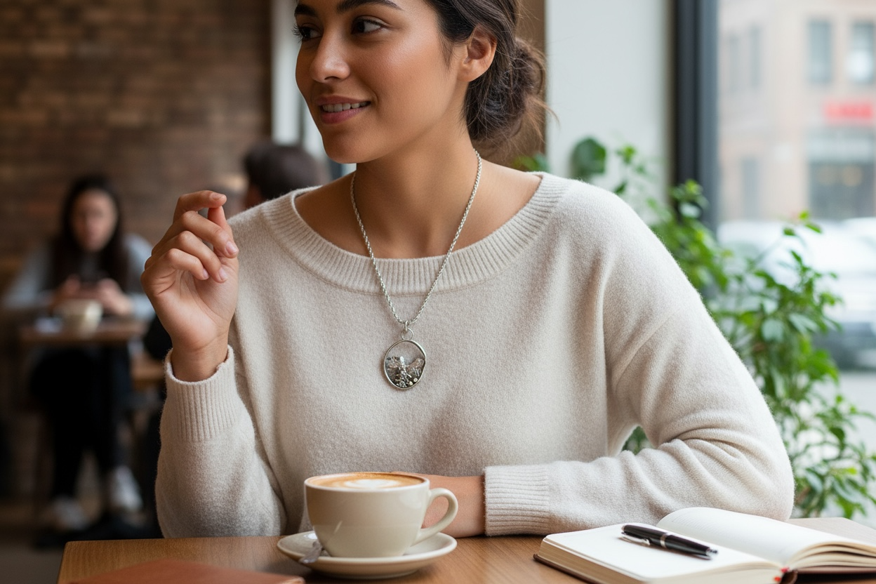 Sculpted Silver Mountain Necklace – Handcrafted Artisan Pendant in Sterling Silver