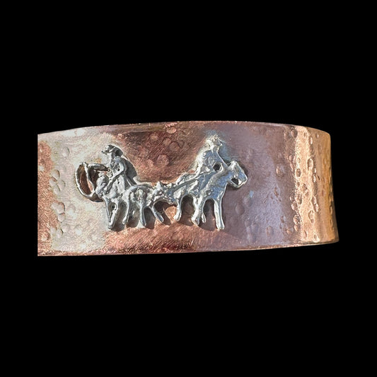 Copper & Sterling Silver cowboys Cuff – Western Artisan Bracelet