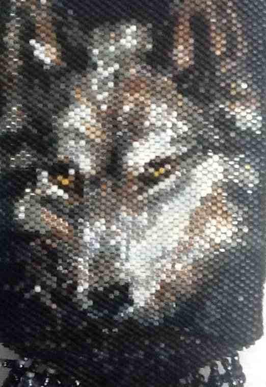 Beadwork Wolf bag