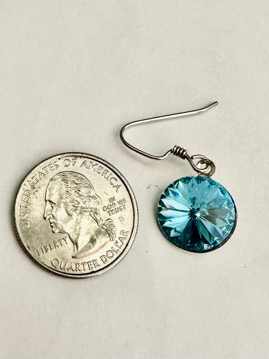 Aqua swavorski crystal earrings