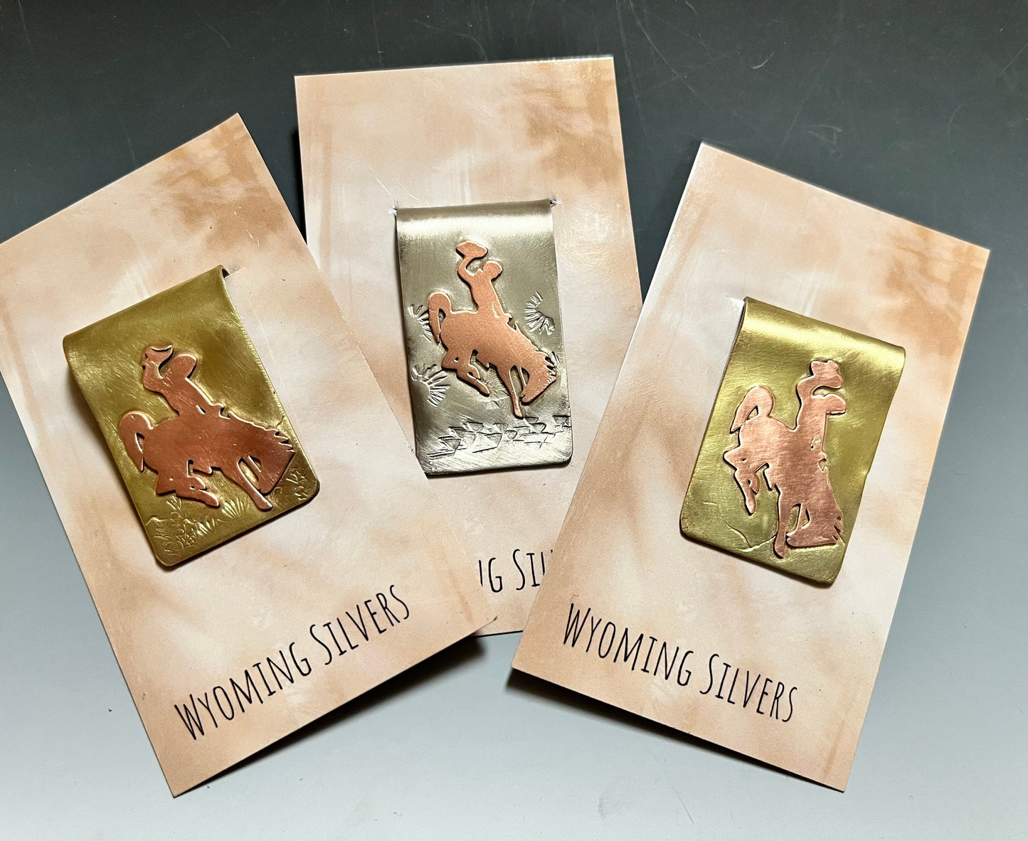 Licensed Wyoming Bucking Horse money clip