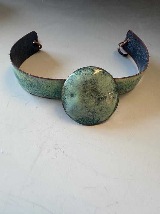 Sage green bracelet, enameled bracelet, mint green bracelet small bracelet