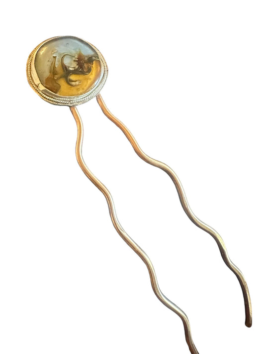 Scenic Hair Fork, artisan hair fork, artisan hair jewelry