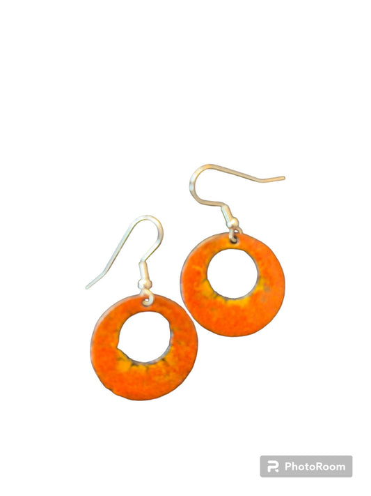 Rusty orange dangle earrings