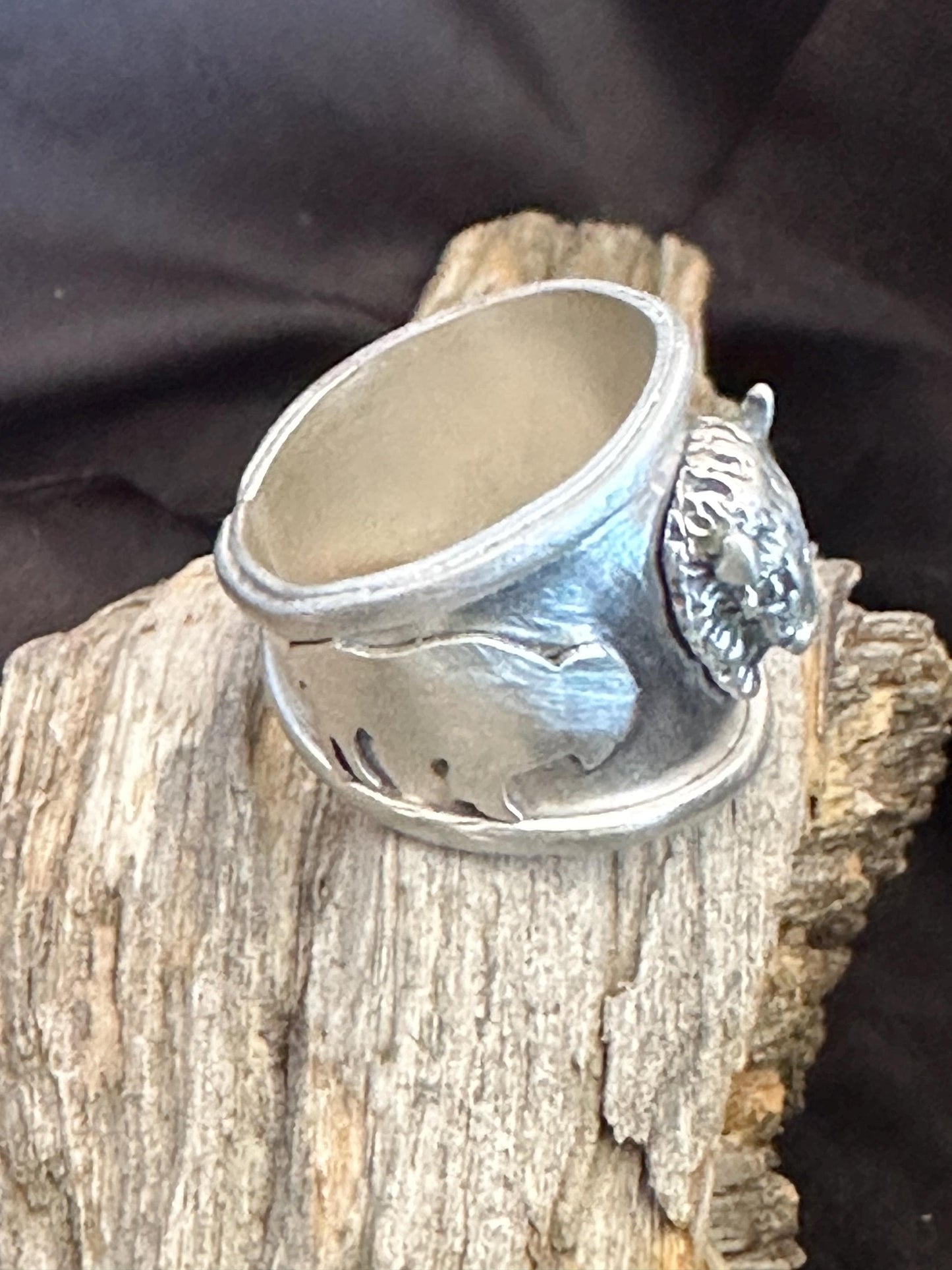Buffalo Sterling Silver Saddle Ring, Big Ass Ring, statement ring, large Ring, big ring