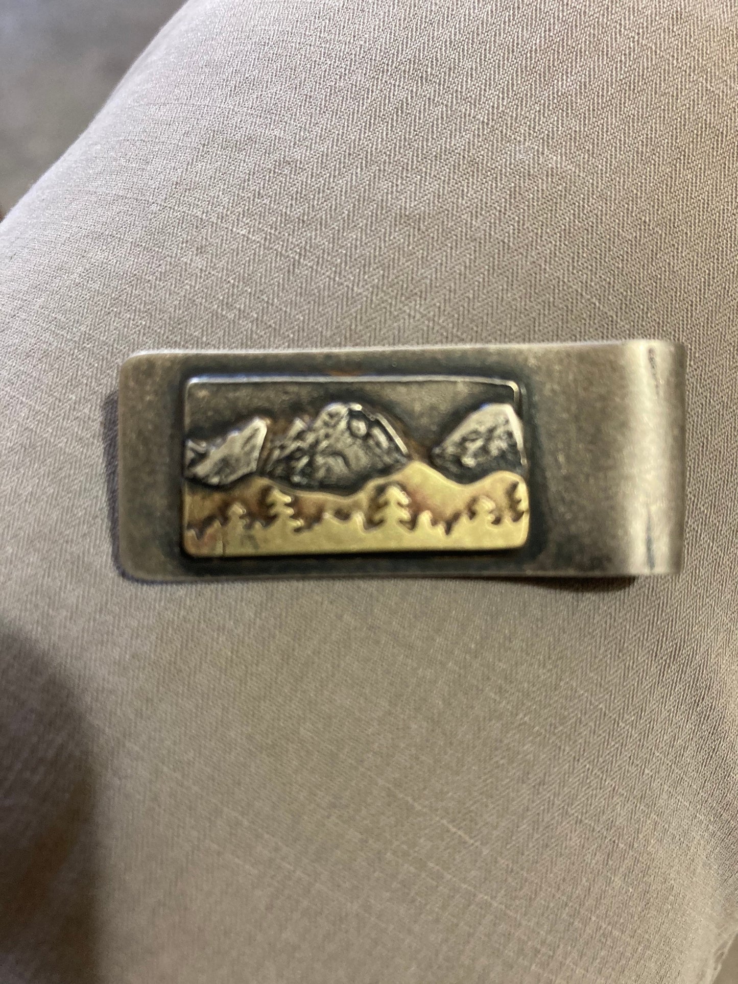 Rustic mountains money clip