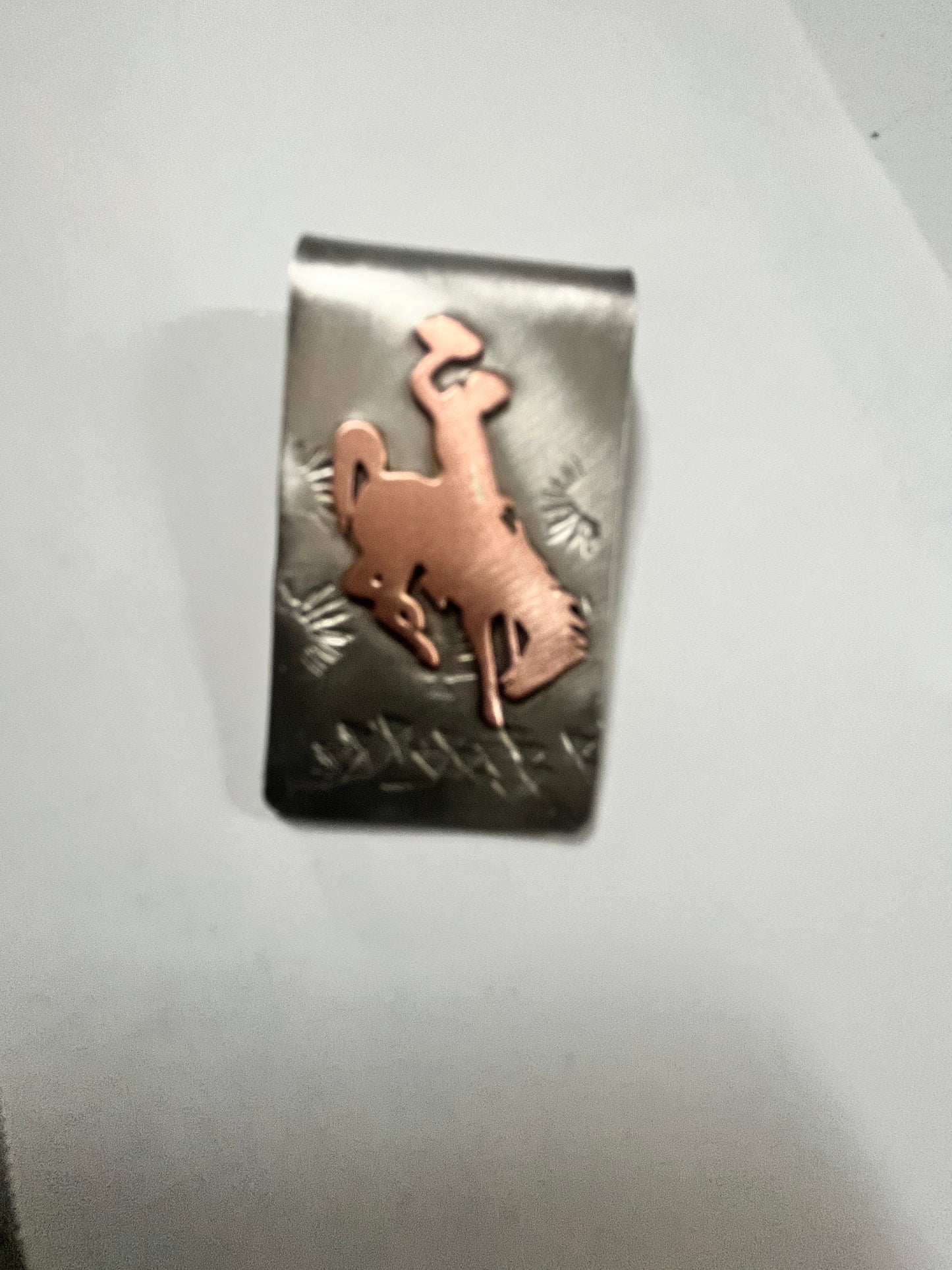 Licensed Wyoming Bucking Horse money clip