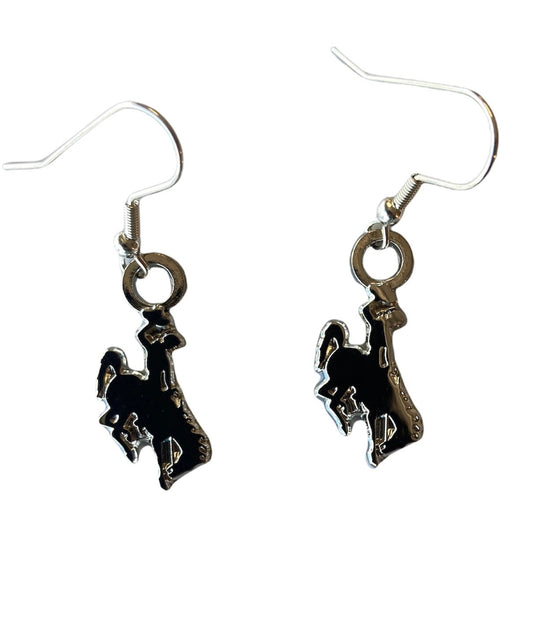 Licensed Wyoming Steamboat Earrings#UWYO#Wyo#UW#brown and Gold