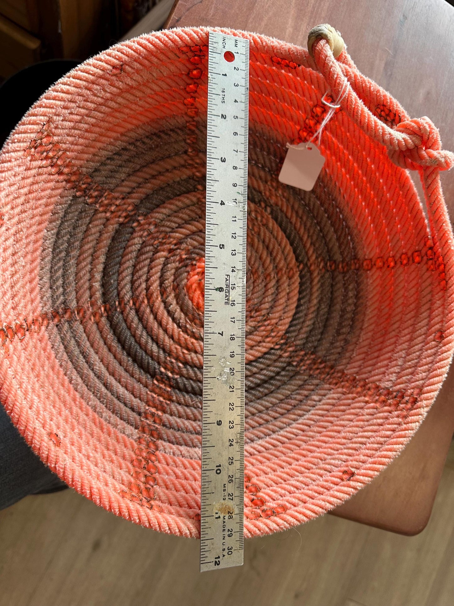 Z-4 lariat rope basket rusty orange