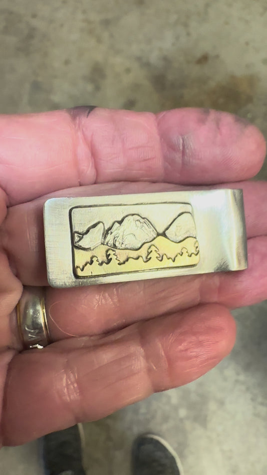Sterling Silver mountains money clip